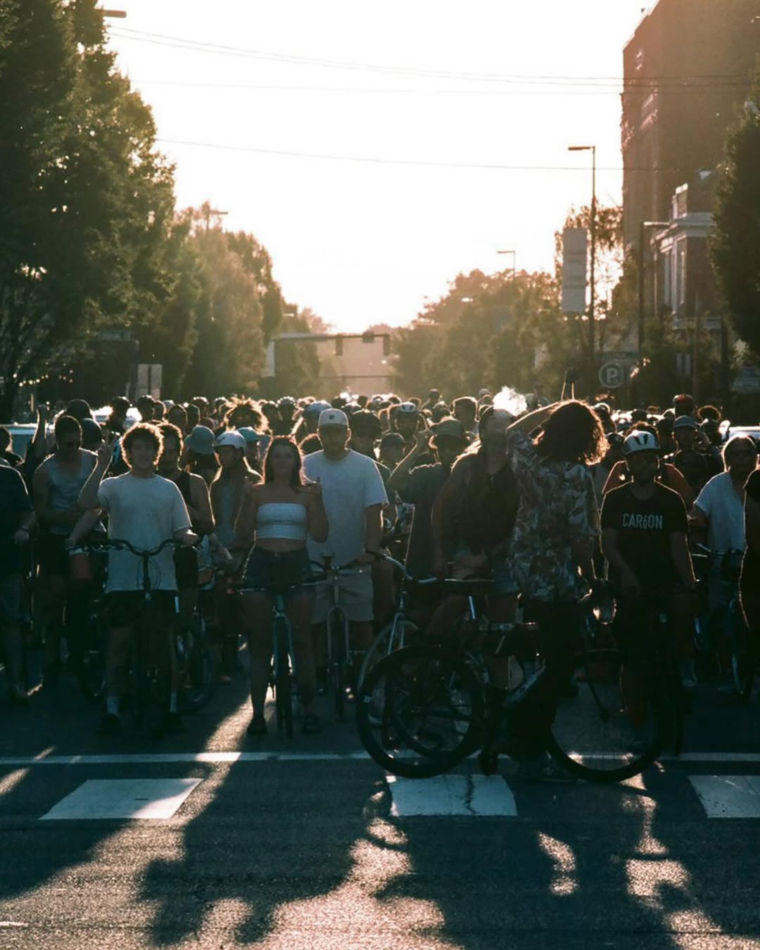 Broad St. Bullies pictured while the group is stopped during a ride